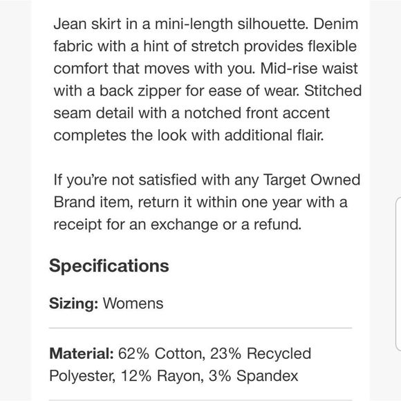 Womens Light Wash Denim Stretch Mini Skirt W/Front Notch & Seam NWT Plus Sz. 16 - Picture 11 of 14